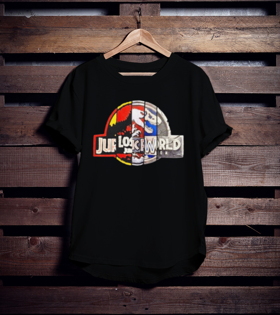 Jurassic Park Lost World Jurassic World Dinosaur Collage T-Shirt