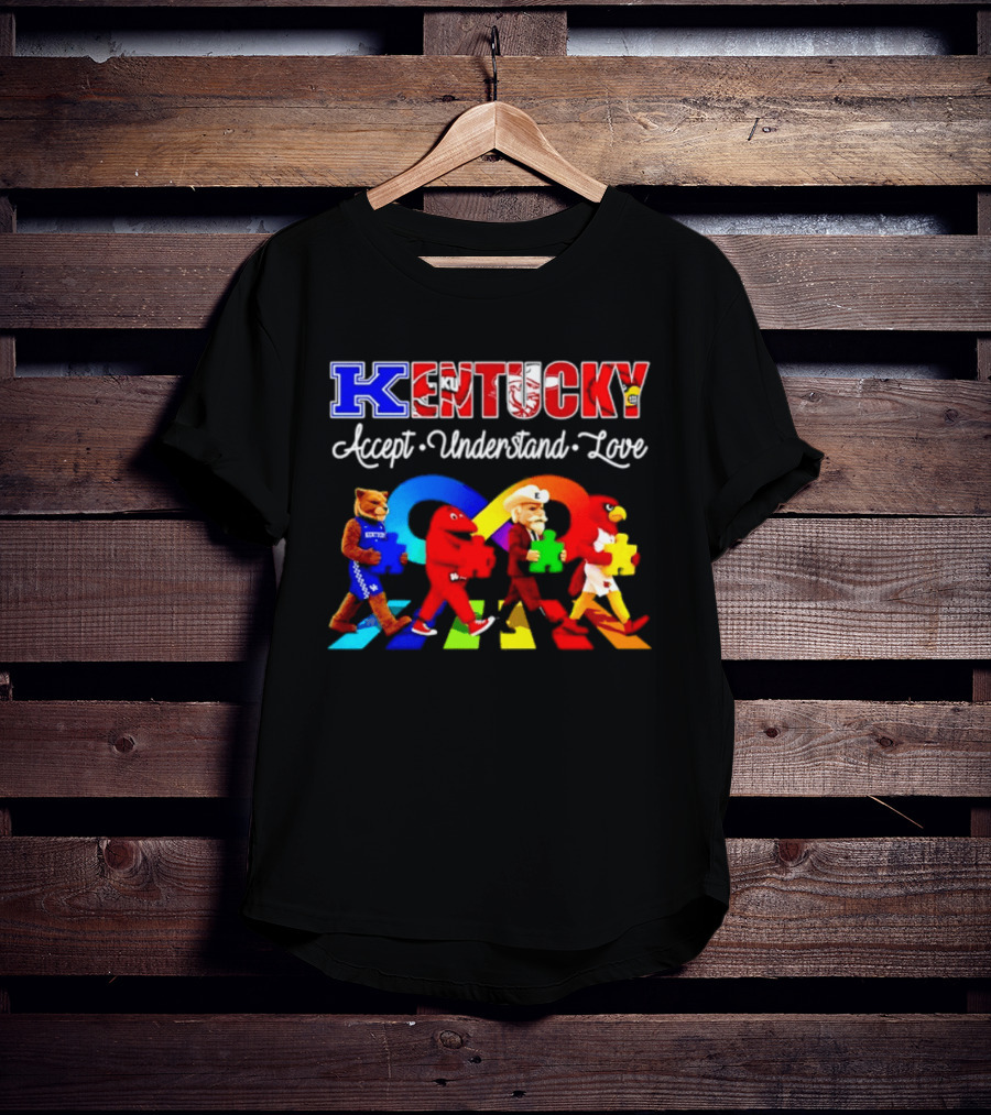 Kentucky Accept Understand Love Louisville Cardinals Puzzle Piece Parade T-Shirt
