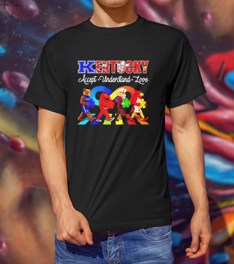 Kentucky Accept Understand Love Louisville Cardinals Puzzle Piece Parade T-Shirt