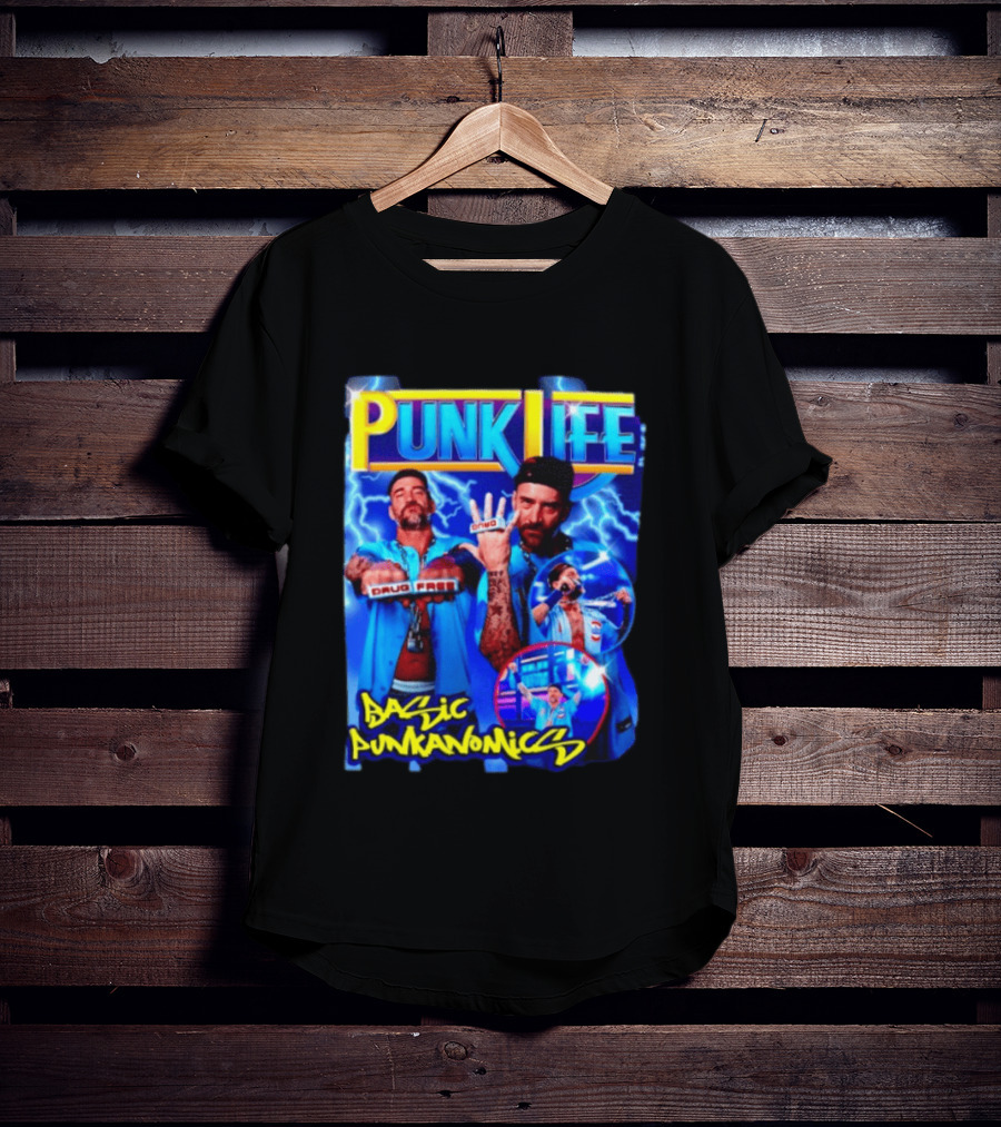 Punk Life Basic Punkanomics Drug Free CM Punk T-Shirt