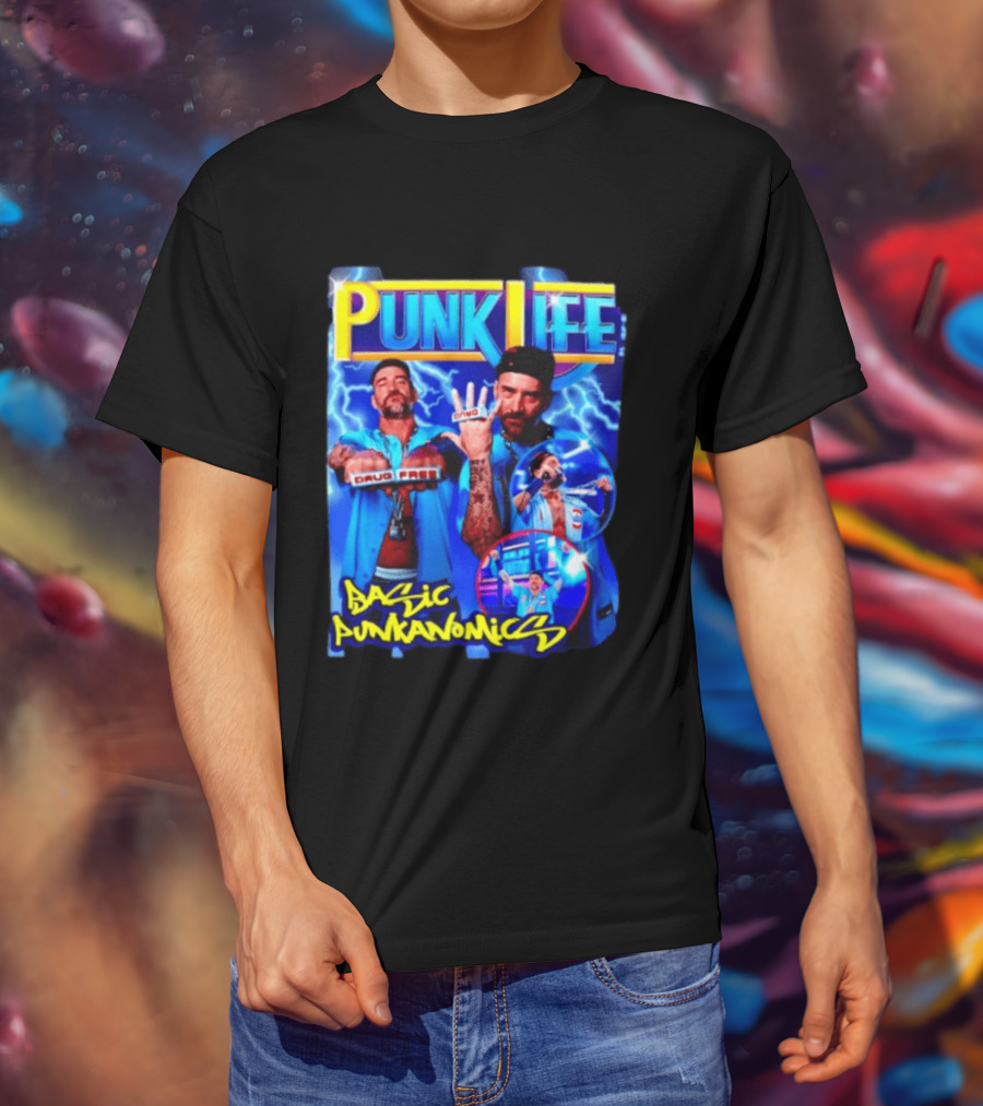 Punk Life Basic Punkanomics Drug Free CM Punk T-Shirt