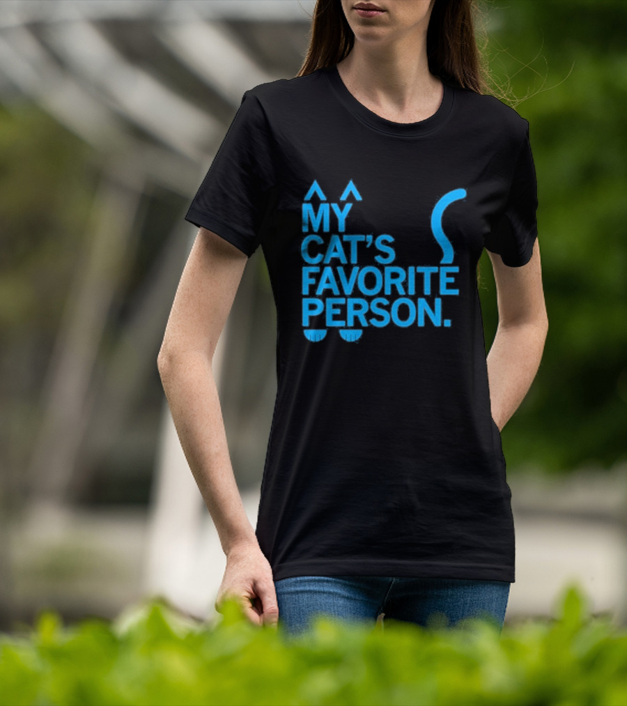 My Cat's Favorite Person Cat Ears And Tail Blue T-Shirt