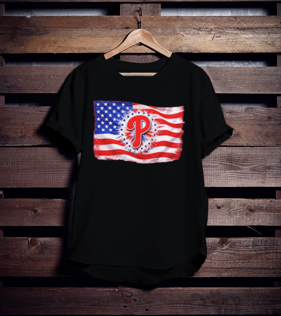 Phillies Patriotic American Flag Philadelphia Baseball 250th Anniversary Independence Day T-Shirt