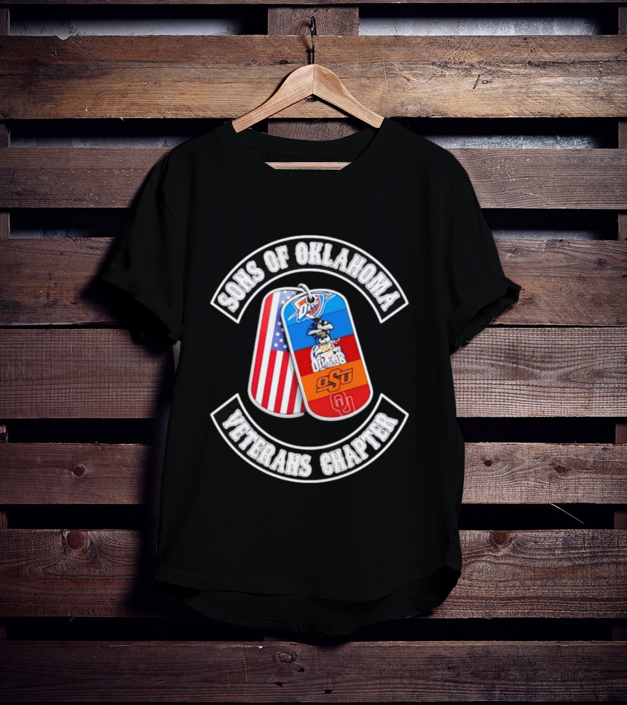 Sons Of Oklahoma Veterans Chapter OKC Thunder Tulsa Oilers American Flag Oklahoman Pride T-Shirt
