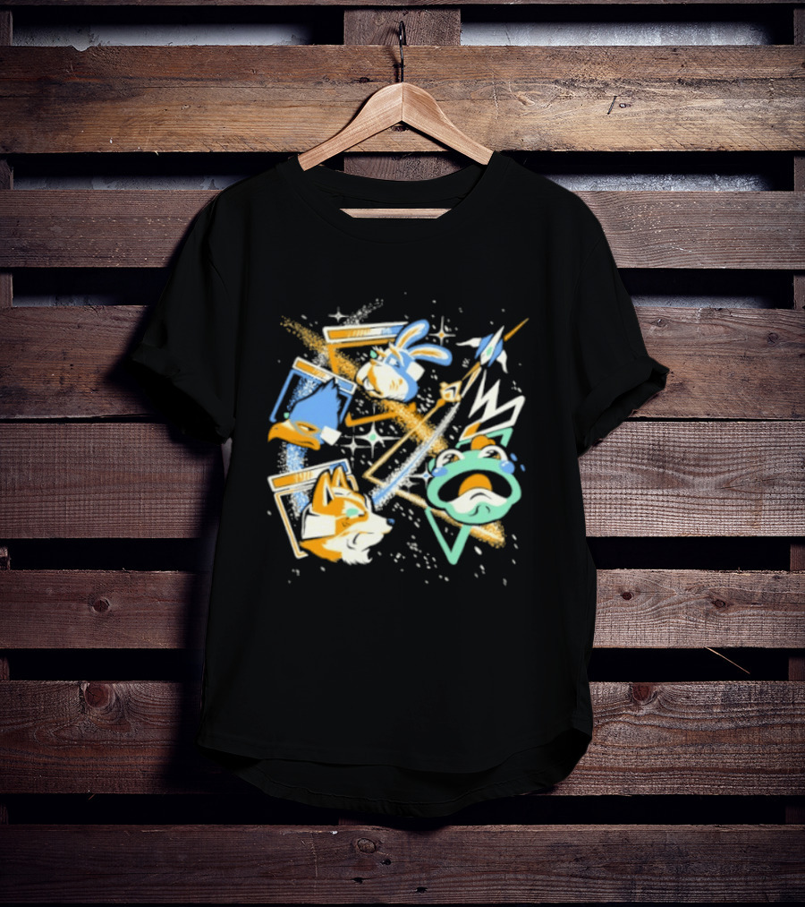 Star Fox Team Collage Falco Lombardi Peppy Hare Retro Style Graphics Gaming Nostalgia T-Shirt
