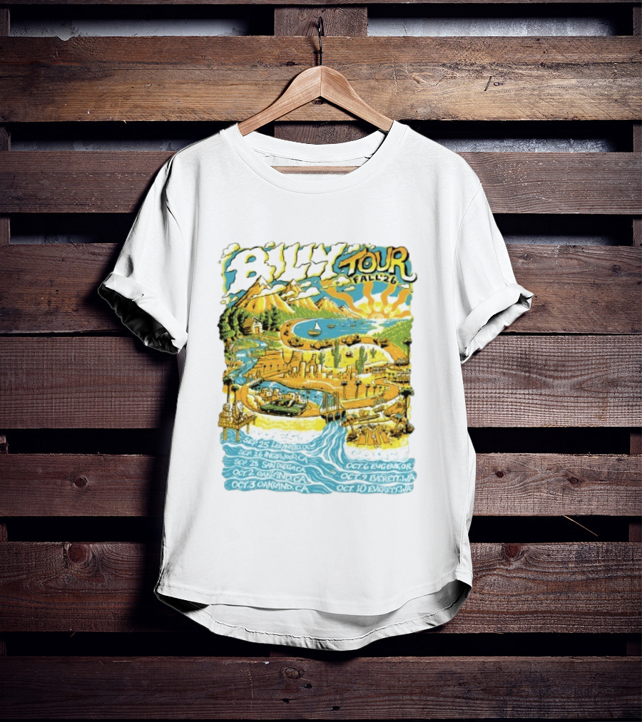 Billy Tour Fall '26 West Coast Concert Dates San Diego Oakland Eugene Everett T-Shirt