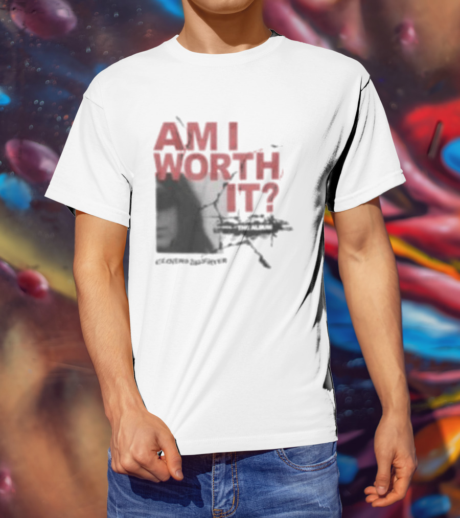 Clover's Daughter Am I Worth It Black And White T-Shirt