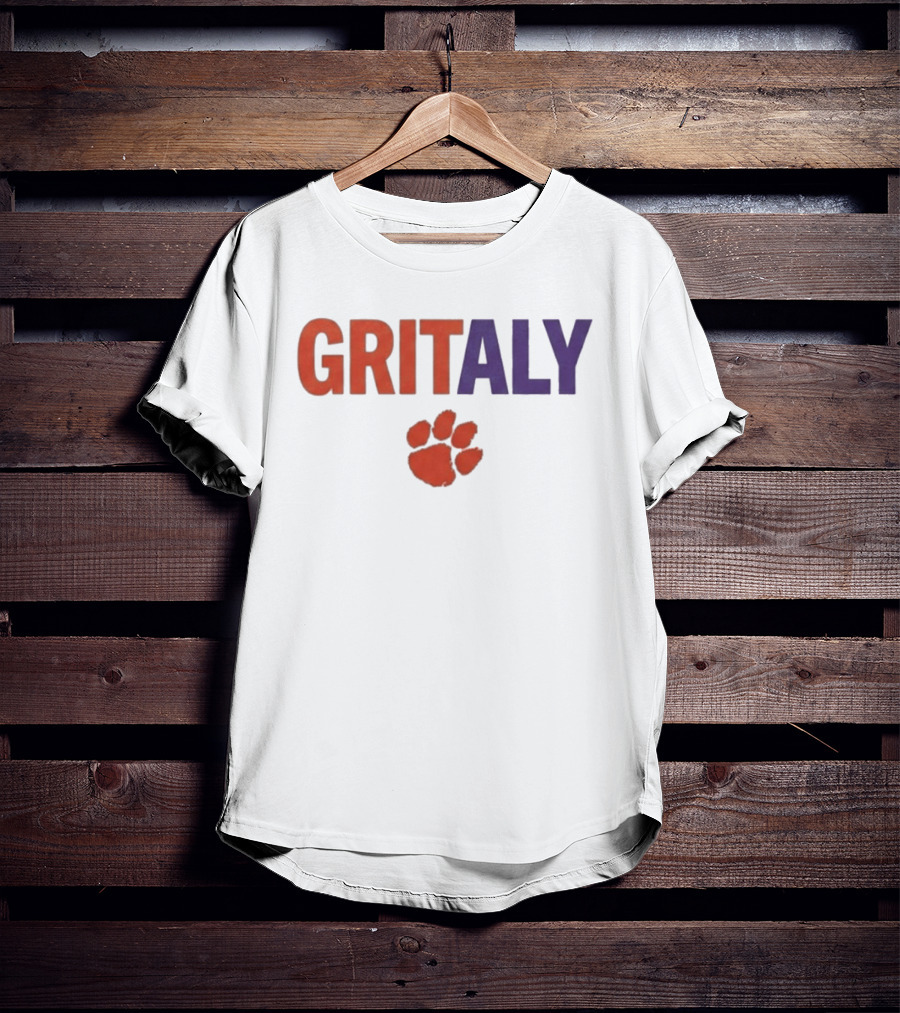 Gritaly Clemson Basketball Orange Purple Paw T-Shirt