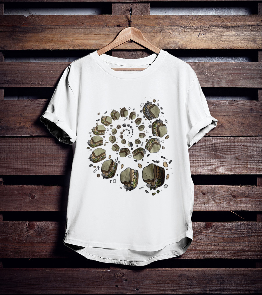 Turkey And The Wolf Fried Bologna Sandwiches Spiral T-Shirt