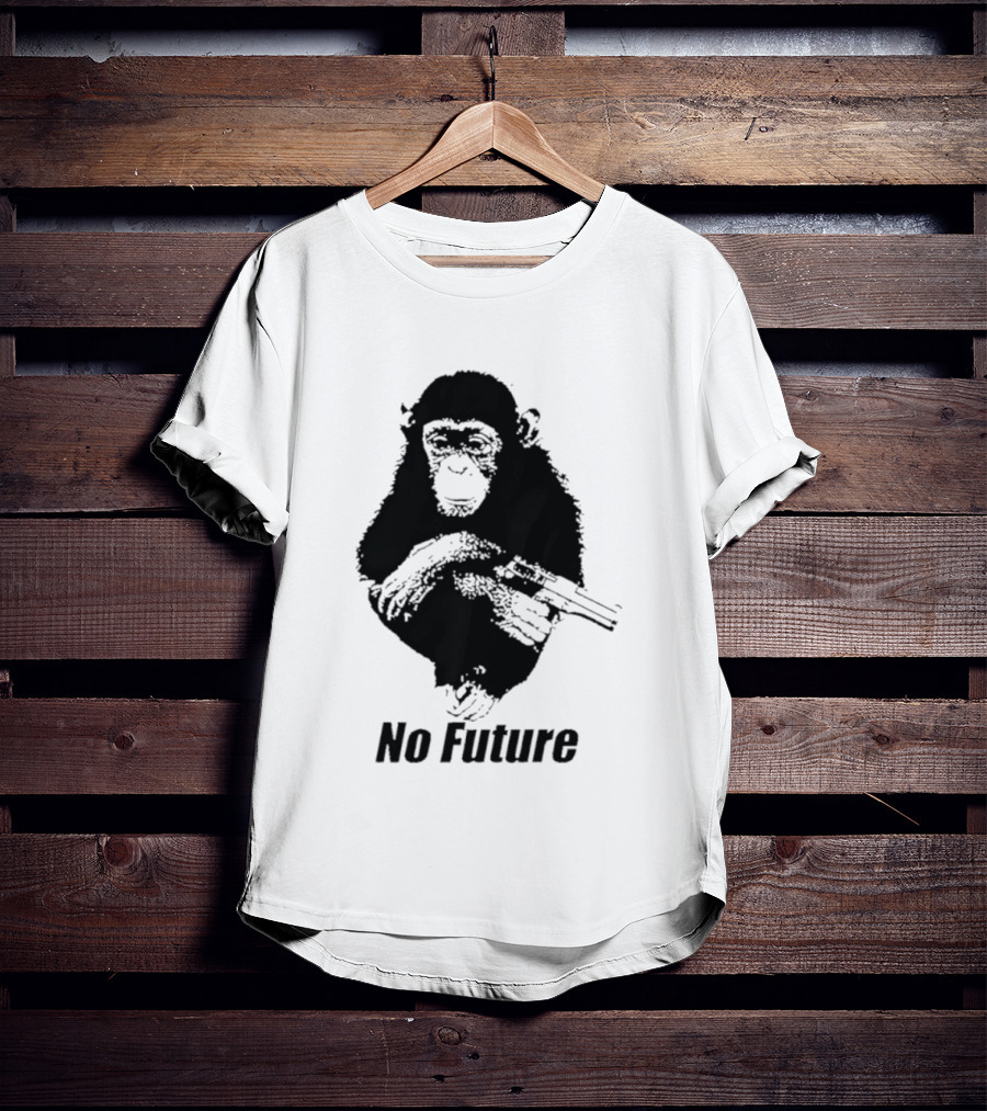 Monkey No Future With Gun T-Shirt