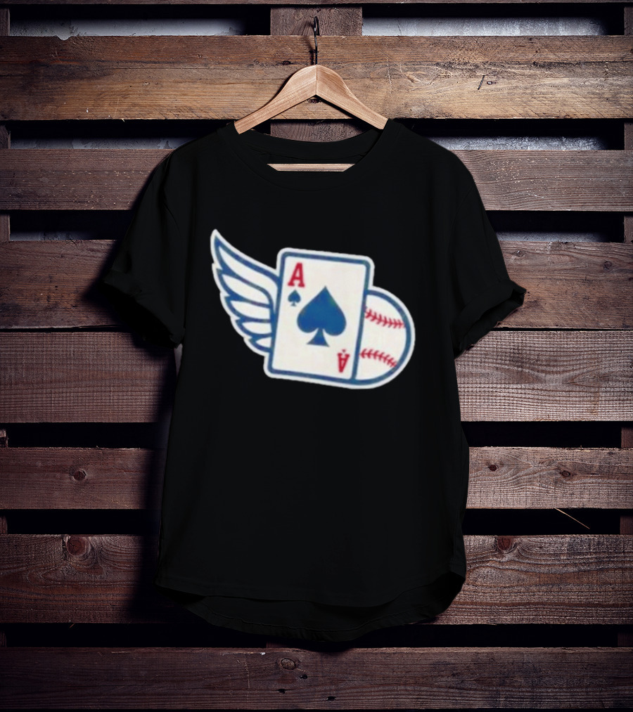 Ace Of Spades Baseball Winged Playing Card T-Shirt