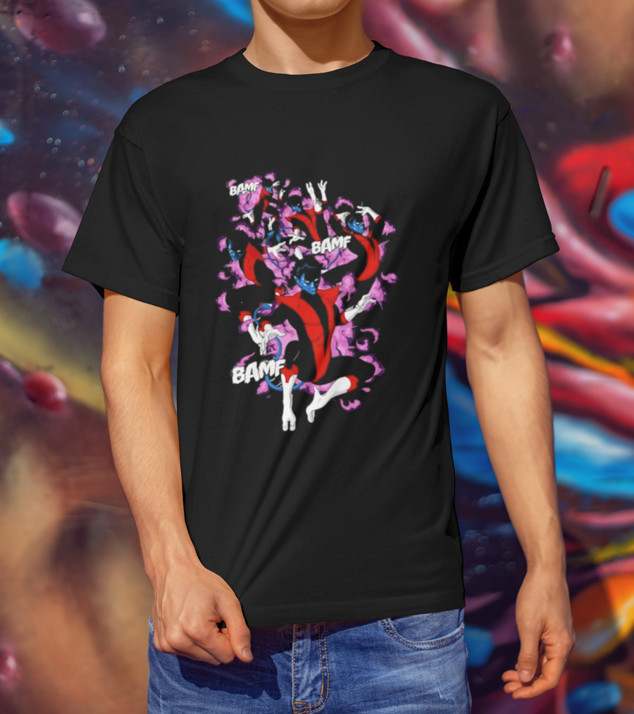 Bamf Nightcrawler Comic Smoke Effect X Men T-Shirt