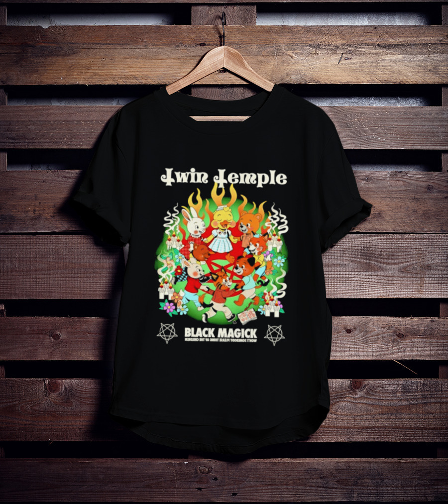 Twin Temple Black Magick Won't Somebody Please Think Of The Children Iconic Pentagram And Occult T-Shirt