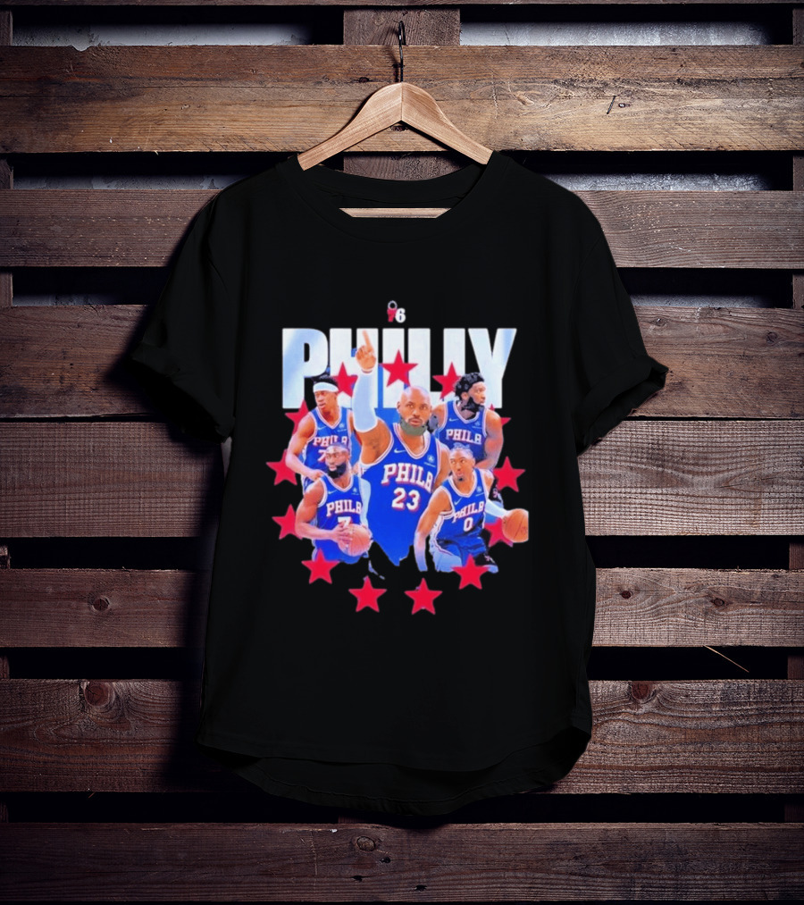 Philly LeBron James Philadelphia 76ers Basketball Mix 23 Stars T-Shirt