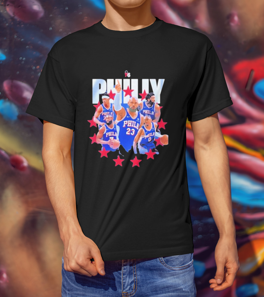 Philly LeBron James Philadelphia 76ers Basketball Mix 23 Stars T-Shirt