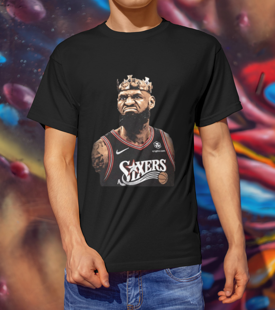 LeBron James Philadelphia 76ers Sixers King James Basketball Nike Crypto.com T-Shirt
