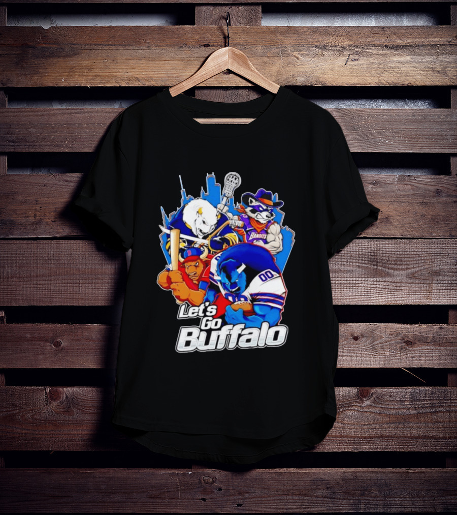 Let's Go Buffalo Bandits Sabres Bills Characters Sports Mascots T-Shirt