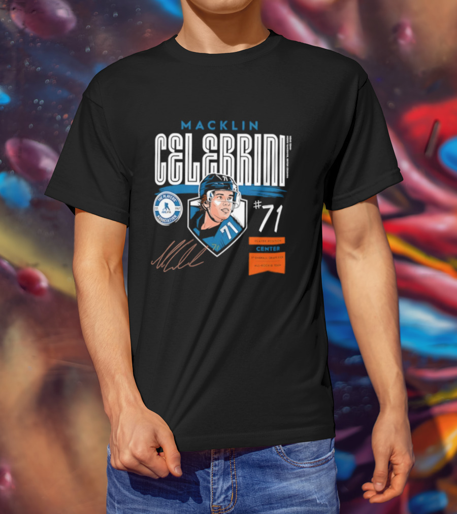Macklin Celebrini 71 NHL Players Association All Rookie Team 2026 Pick T-Shirt