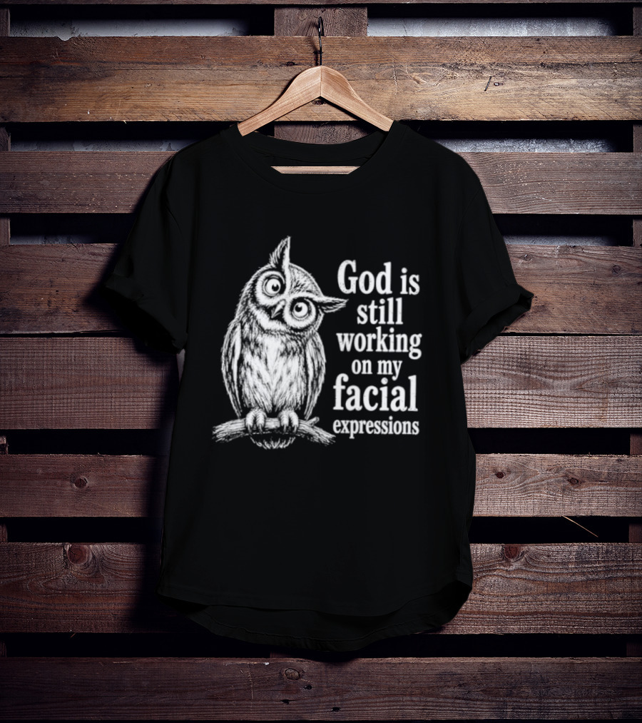 God Is Still Working On My Facial Expressions Owl T-Shirt