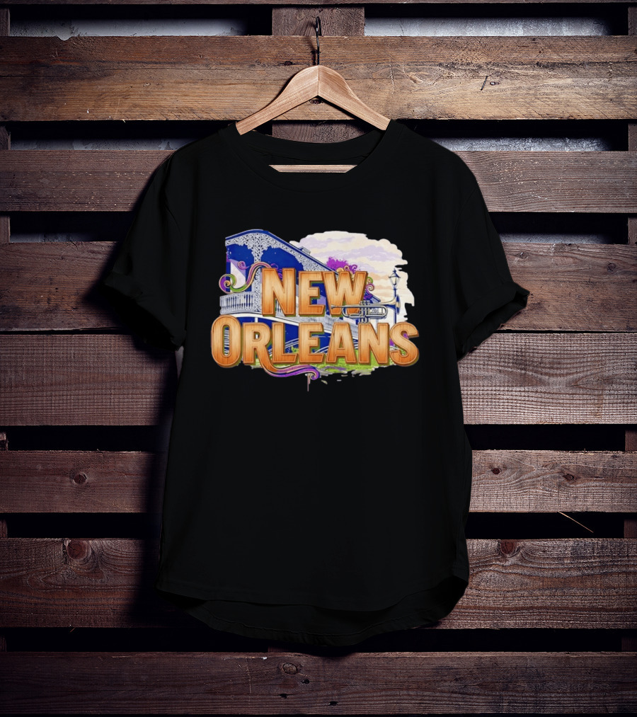 New Orleans Jazz Musical Vibes Trombone Balcony T-Shirt