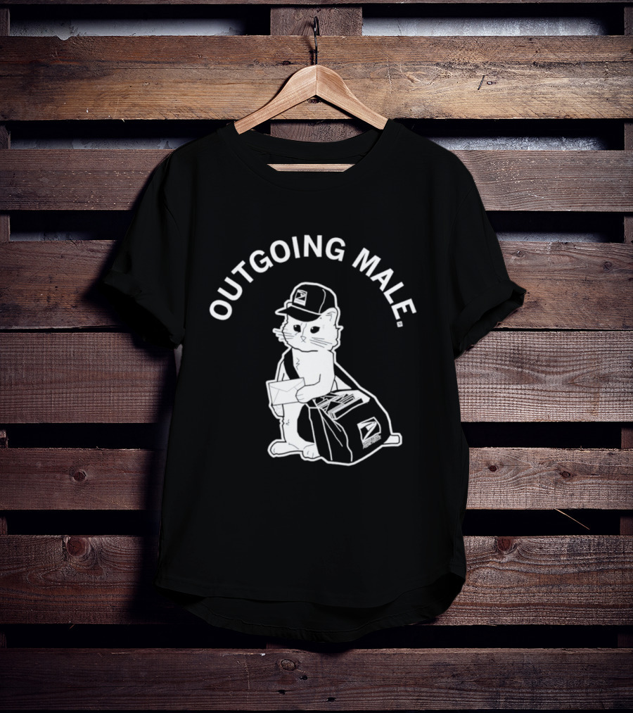 Outgoing Male Cat USPS Mailbag And Cap T-Shirt