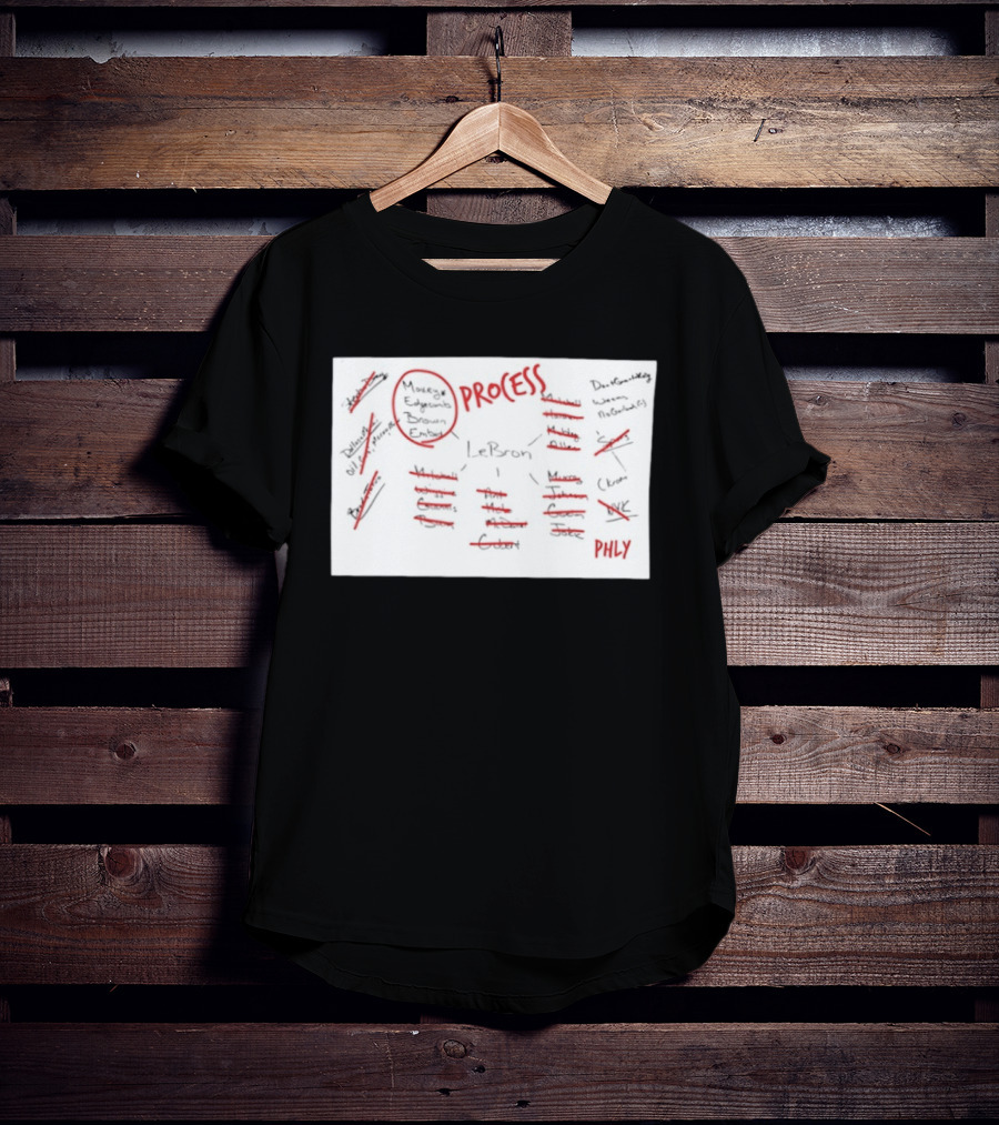 Phly LeBron Process Philadelphia 76ers Strategy Diagram T-Shirt