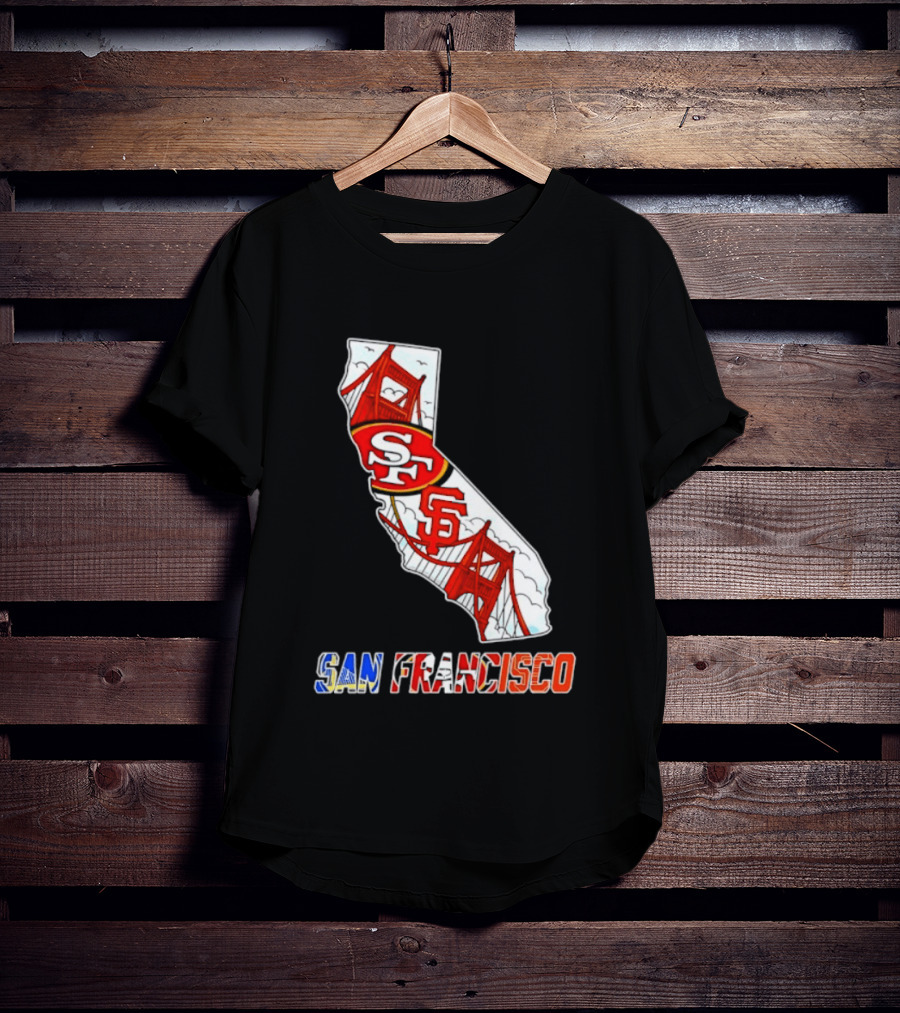 San Francisco 49ers Giants California Map T-Shirt