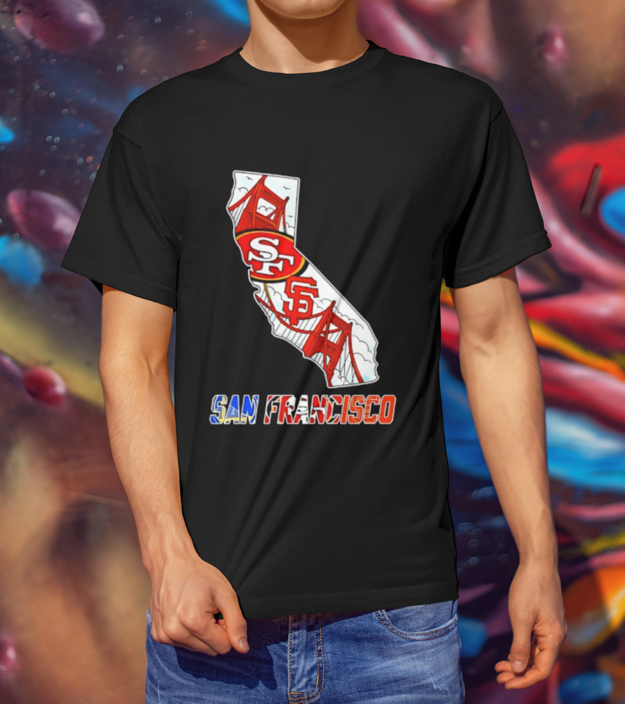 San Francisco 49ers Giants California Map T-Shirt