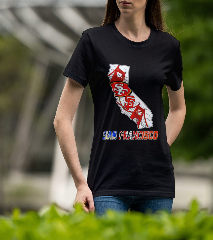 San Francisco 49ers Giants California Map T-Shirt