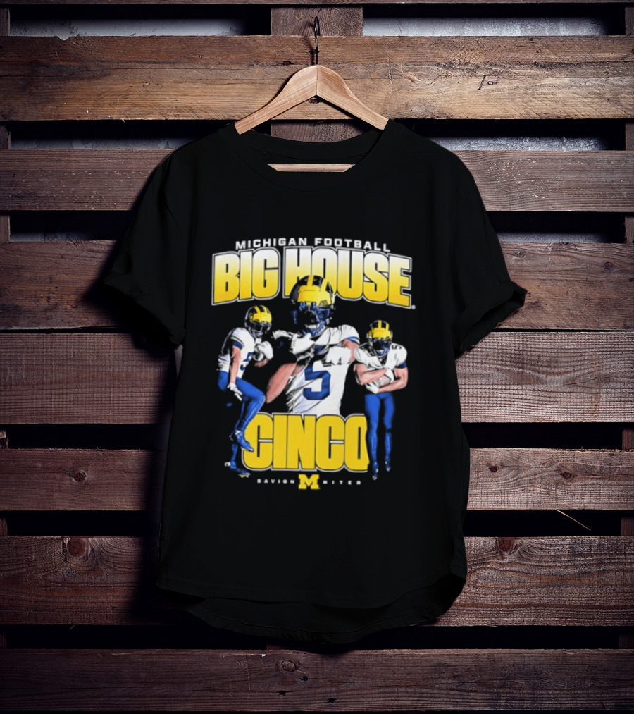 Michigan Wolverines Football Big House Cinco Savion Hiter T-Shirt