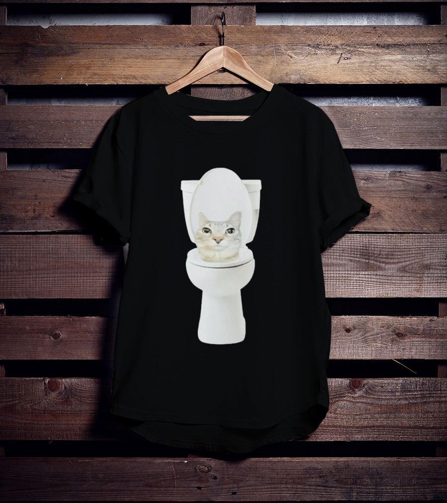 Skibidi Cat Toilet Humor Meme Fusion T-Shirt