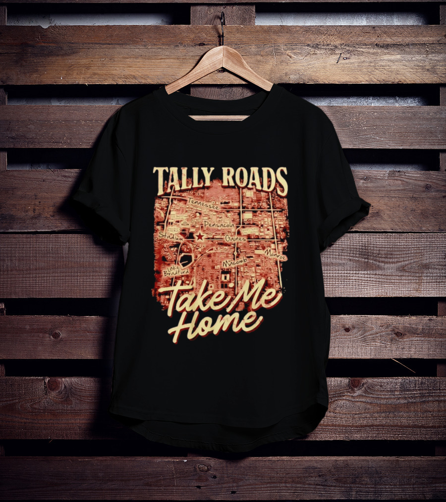 Tally Roads Map Take Me Home Tennessee Pensacola Stadium Monroe T-Shirt