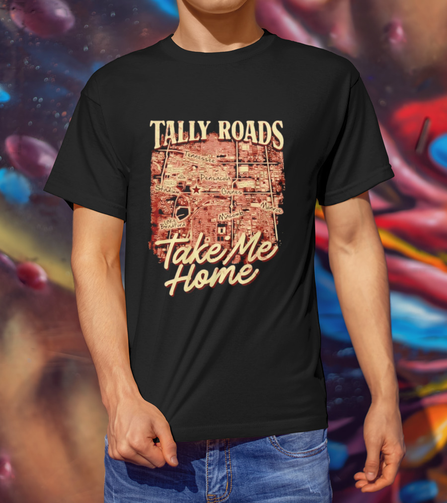 Tally Roads Map Take Me Home Tennessee Pensacola Stadium Monroe T-Shirt