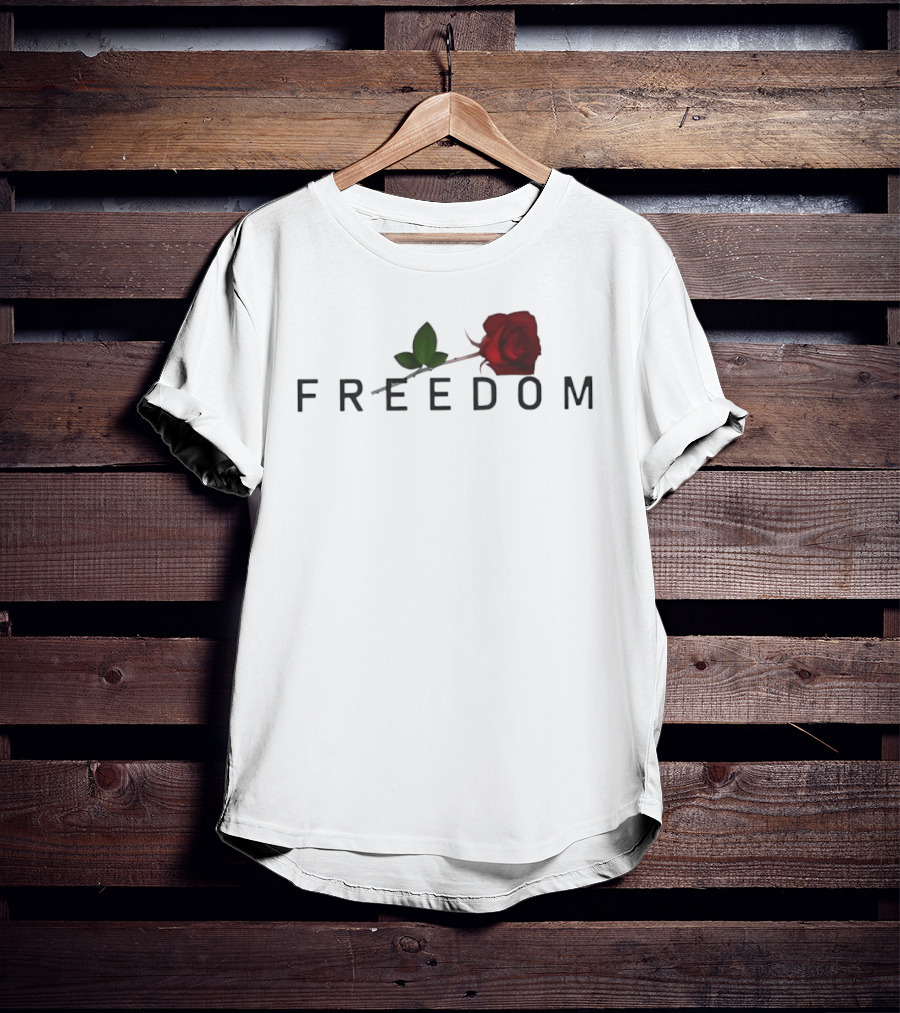 Freedom Red Rose Flower Charlie Kirk T-Shirt