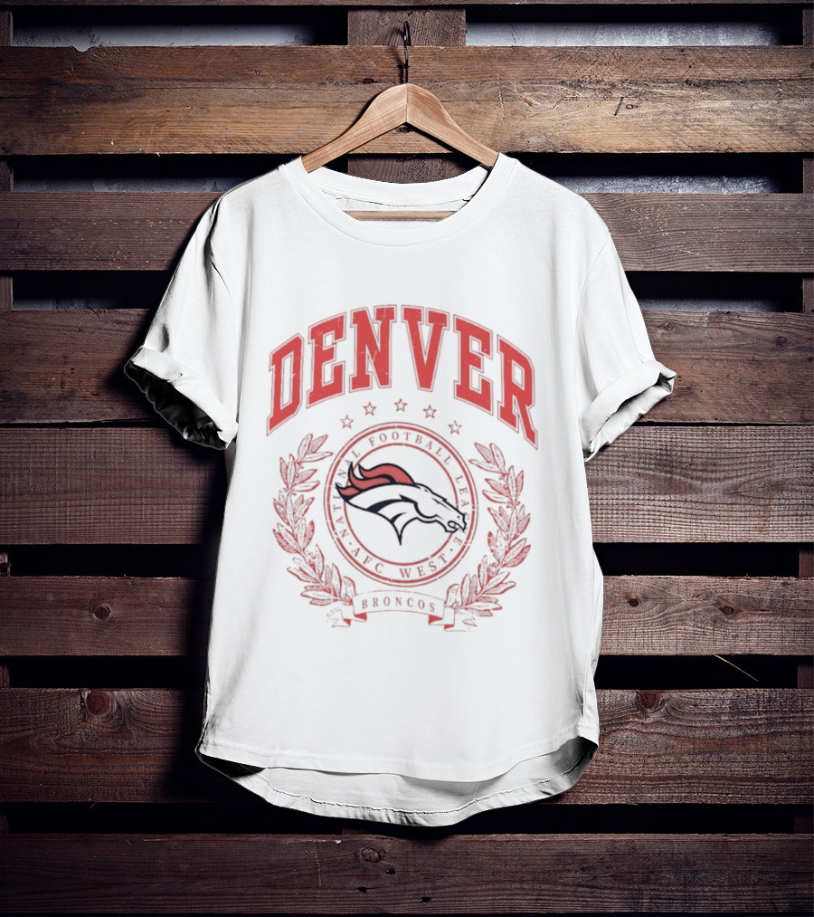 Denver Broncos AFC West National Football League Team Crest T-Shirt