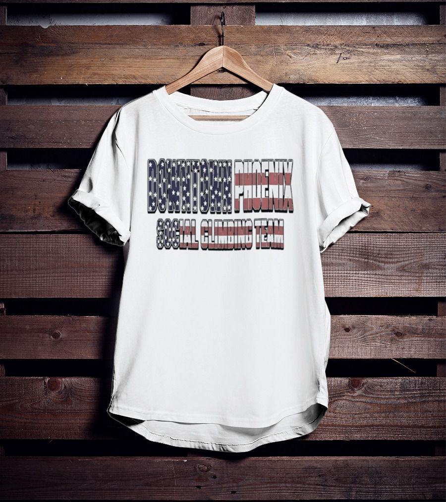 Downtown Phoenix Social Climbing Team American Flag T-Shirt