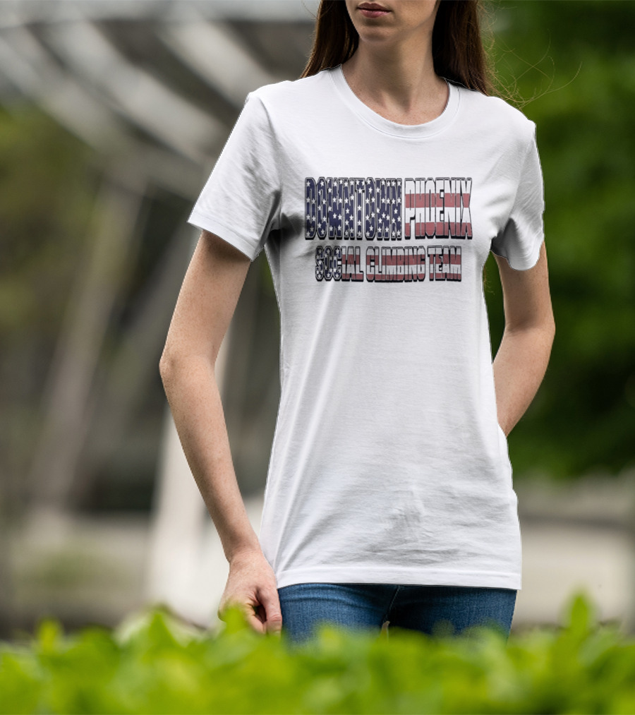 Downtown Phoenix Social Climbing Team American Flag T-Shirt