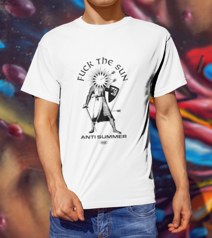 Fuck The Sun Anti Summer Minimalist Sun Hating Rebel T-Shirt