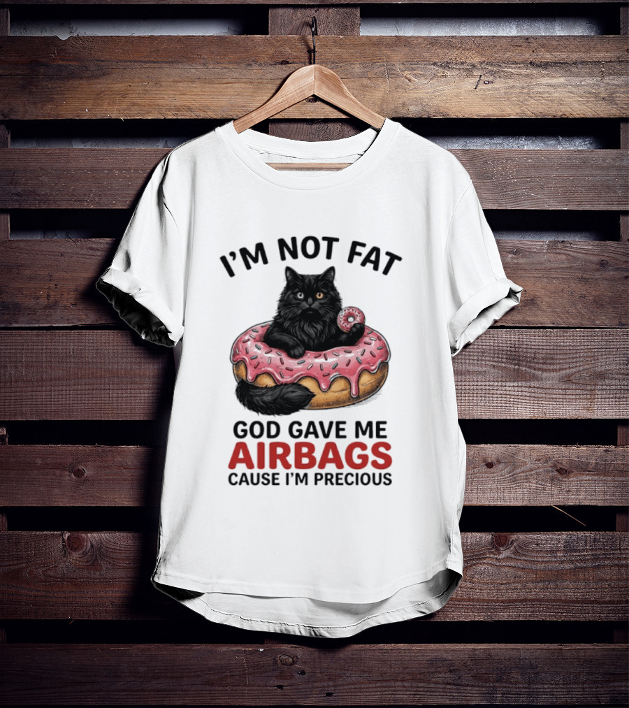 I'm Not Fat God Gave Me Airbags Cause I'm Precious Cat Donut T-Shirt