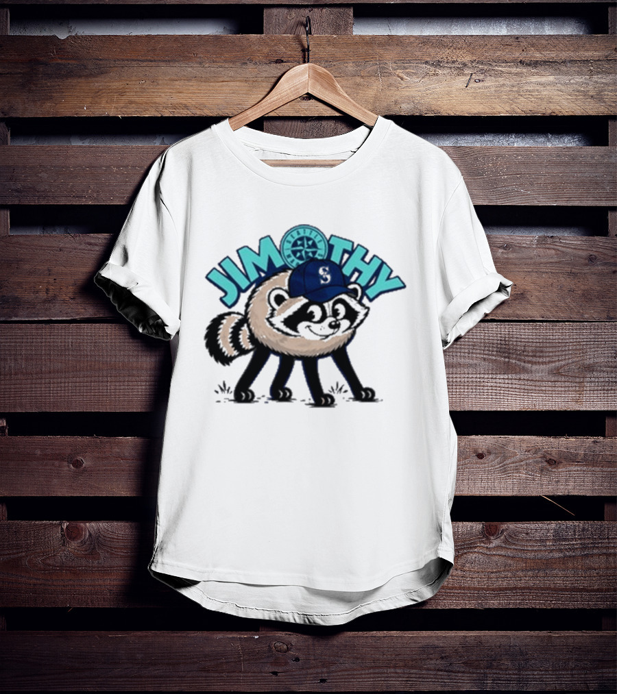 Jimothy Raccoon Seattle Night Cap With Star Compass T-Shirt