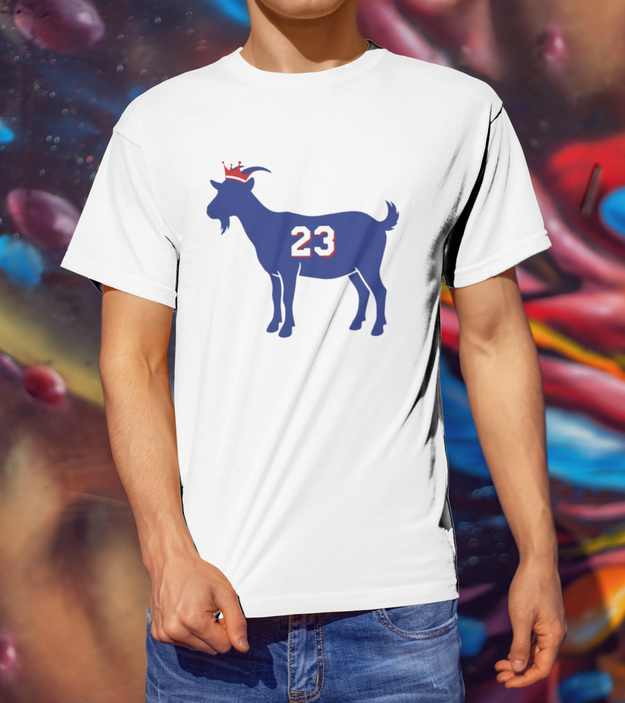LeGOAT 23 Philadelphia Basketball Crowned Goat T-Shirt