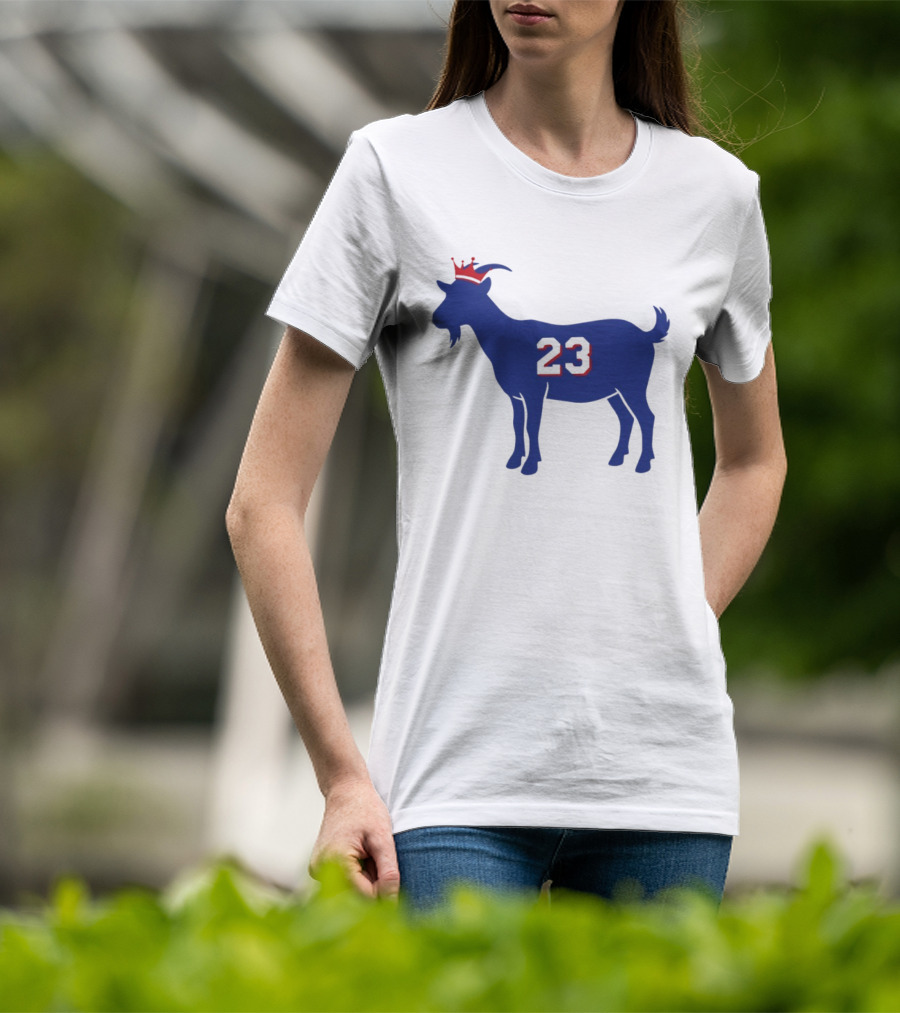 LeGOAT 23 Philadelphia Basketball Crowned Goat T-Shirt