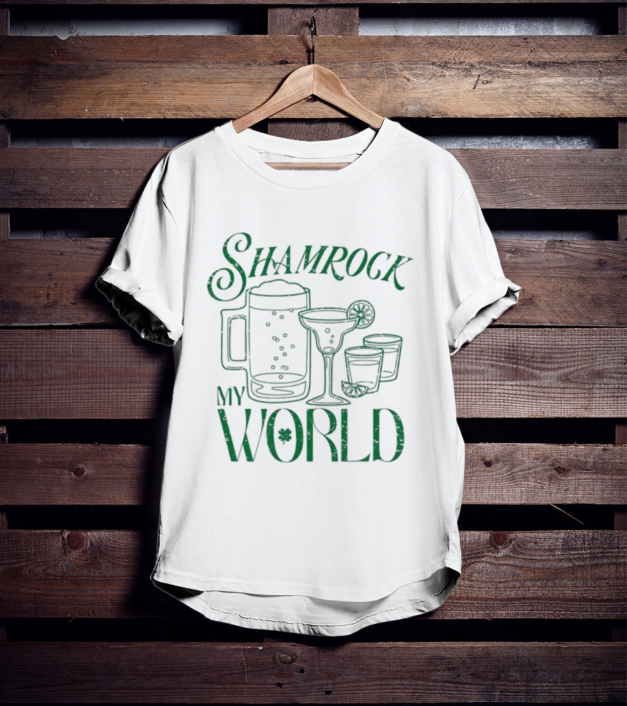 Shamrock My World Beer Margarita Shots St. Patrick's Day T-Shirt