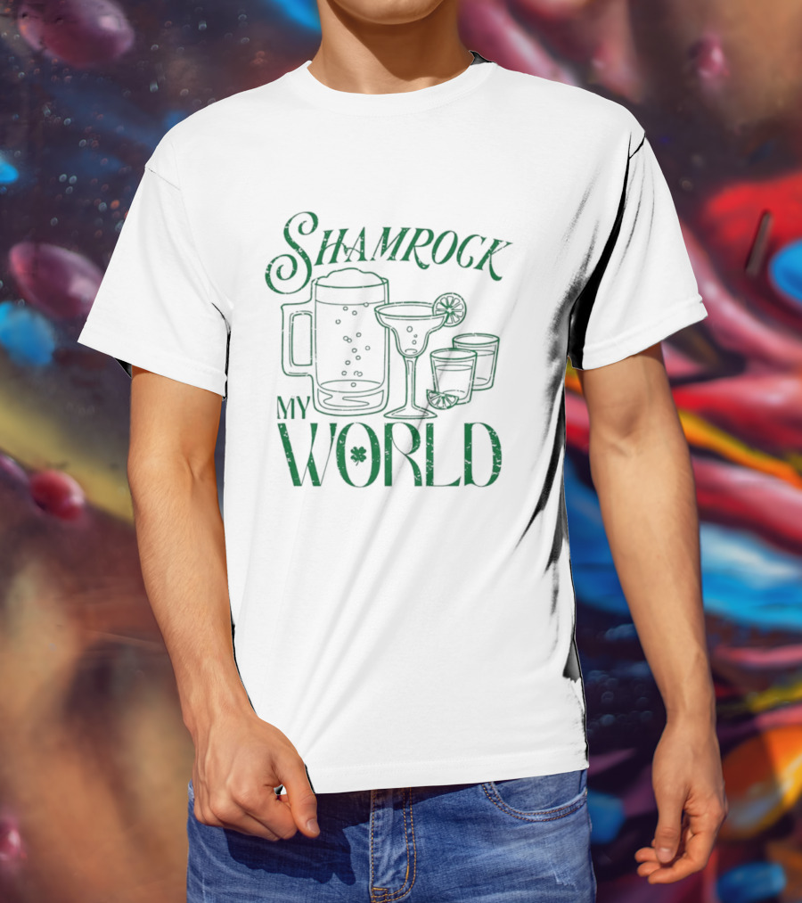 Shamrock My World Beer Margarita Shots St. Patrick's Day T-Shirt