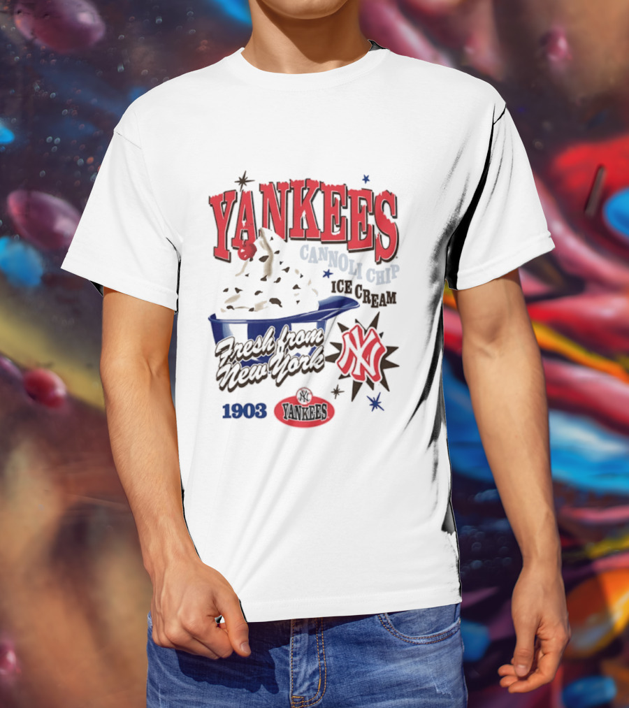 Yankees Cannoli Chip Ice Cream Fresh From New York Since 1903 T-Shirt