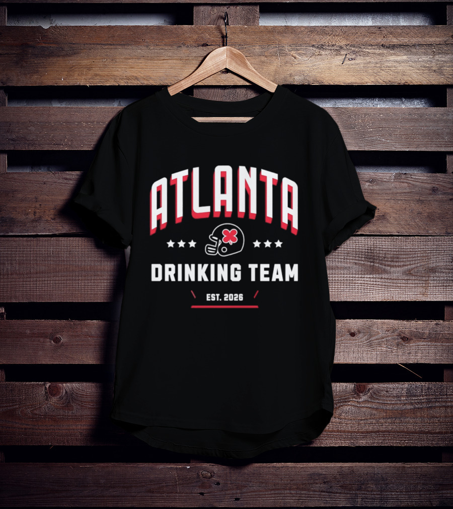 Atlanta Falcons Drinking Team Est 2026 Helmet And Stars T-Shirt