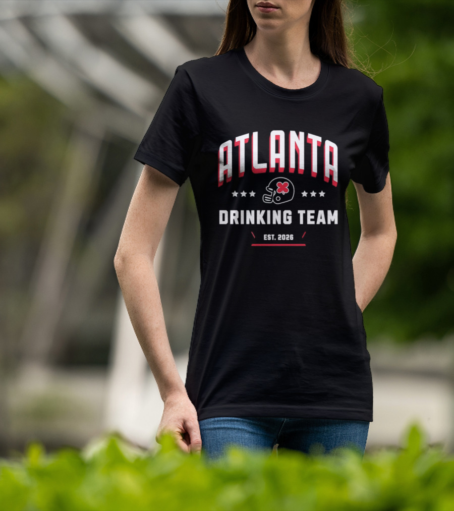 Atlanta Falcons Drinking Team Est 2026 Helmet And Stars T-Shirt