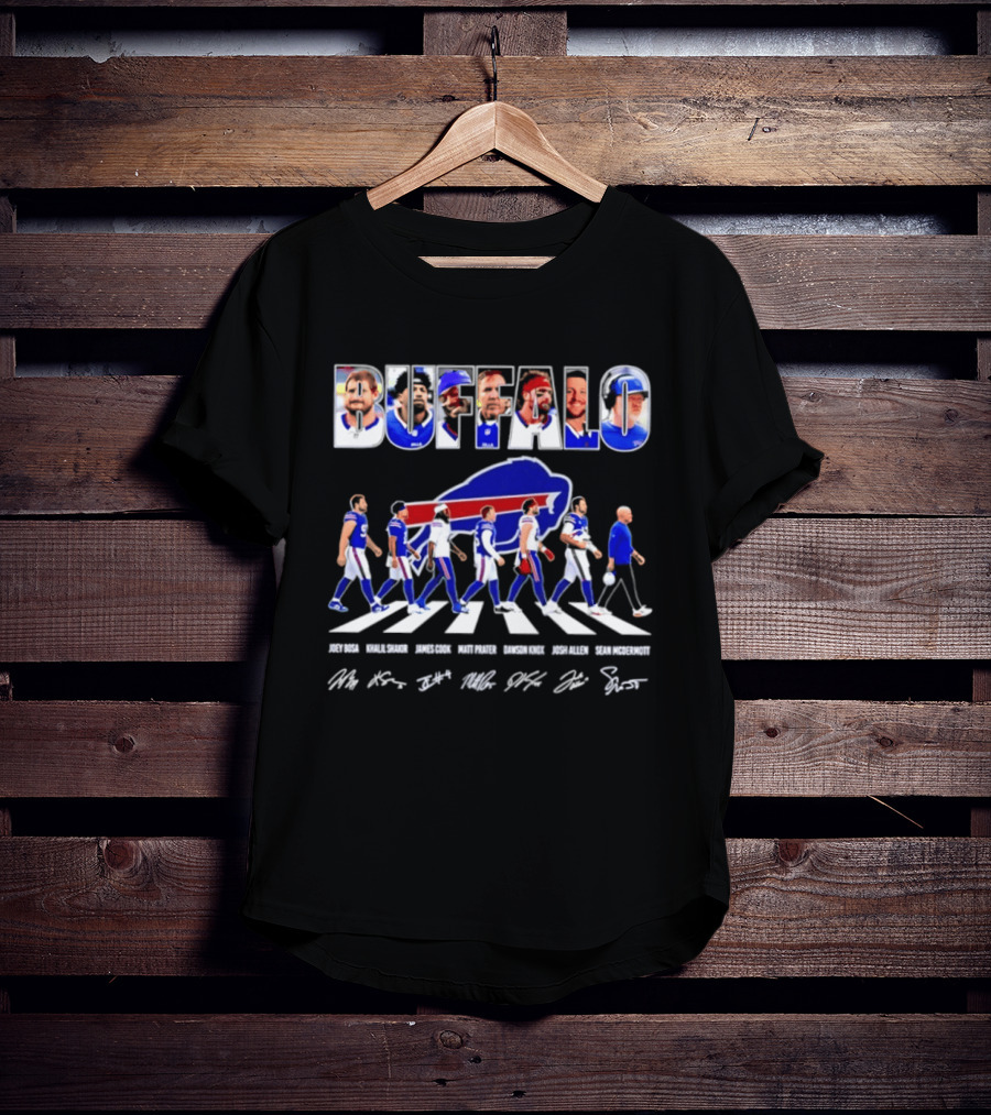 Buffalo Bills Players Abbey Road Sean McDermott Signatures NFL Team T-Shirt