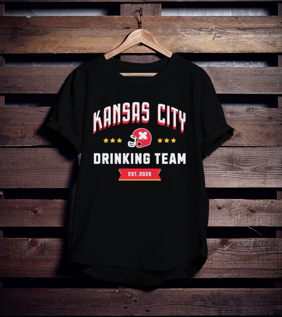 Kansas City Drinking Team Football Est 2026 Helmet Stars T-Shirt
