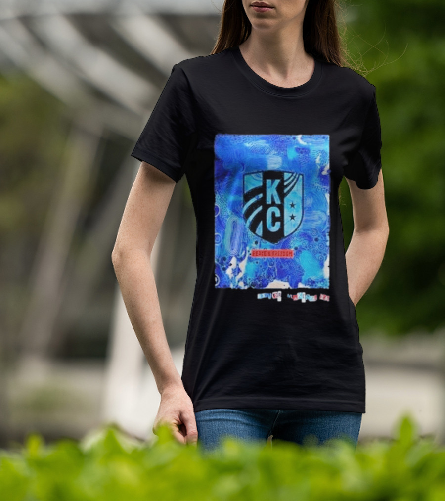 Kansas City Current KC Peace Freedom Blue T-Shirt